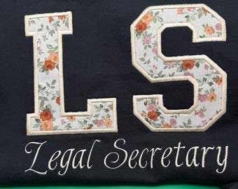 Felpa con ricamo personalizzato per segretaria legale