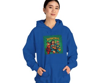 the Distractibles | comic heroes Hoodie | Retro superhero trio graphic