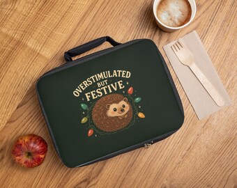 Sobreestimulado pero festivo / Bolsa de almuerzo con forma de erizo / Luces navideñas