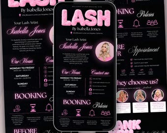 Lash Acuity Scheduling Template, Canva Editable Beauty Booking Site (Digital Download)