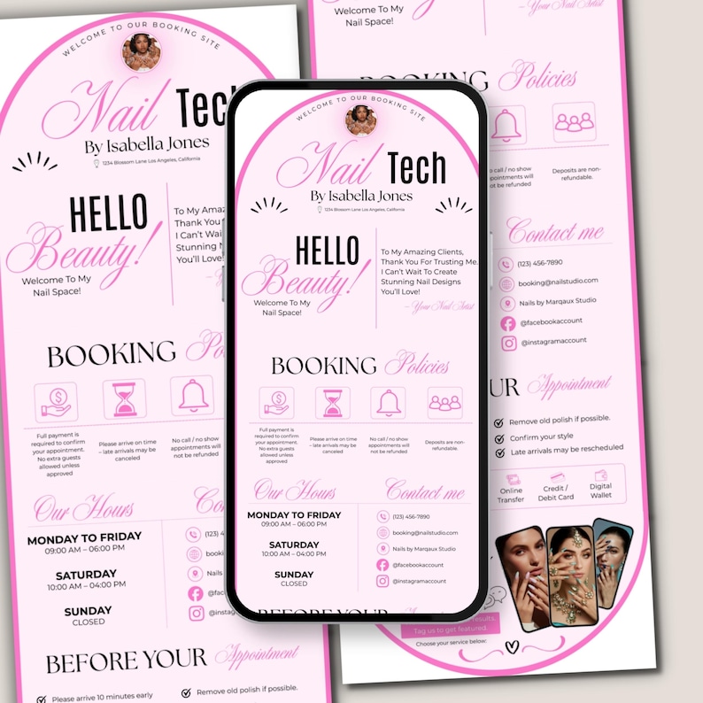 Acuity scheduling template bundle for nail technicians and beauty professionals