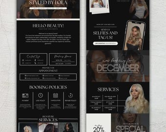 Acuity Scheduling Template, Hair Stylist Booking Website, White Pink Canva Design (Digital Download)