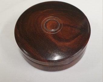 antique rosewood patch wax seal small round box