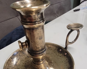 antique brass chamber candle stick