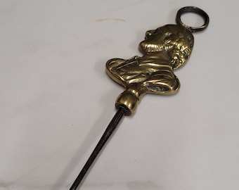 vintage brass end button hook Shakespeare