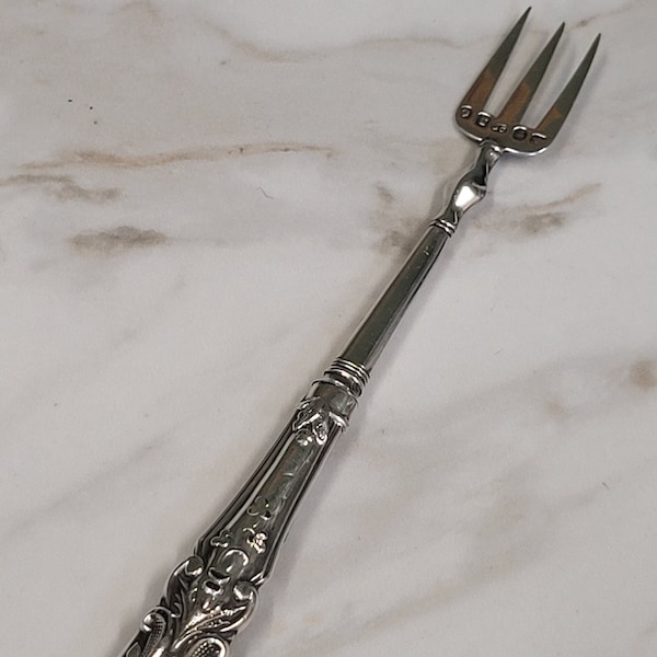 antique Birmingham silver 1850 sea food fork