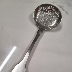 antique London silver 1864 sugar sifter spoon