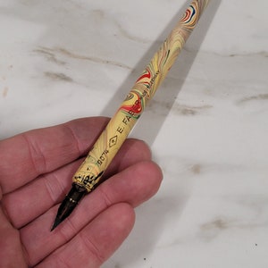 Antique Dip Pen Ink, Vintage Red Pen Wooden Handle, Calligraphy
