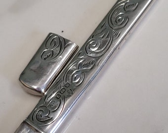 antique Birmingham silver 1921 sewing needle case