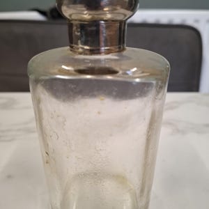 antique continental sterling silver lid large perfume bottle