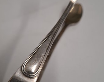 Pinzas para azúcar antiguas, sencillas y plateadas