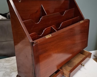 antique desk top mahogany large size letter writing box