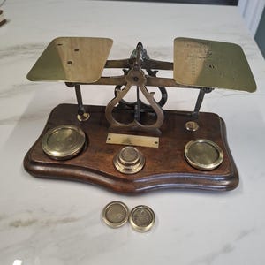 antique brass letter postal scales