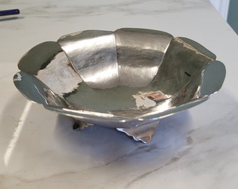 vintage London silver 1932 bon bon dish serving bowl