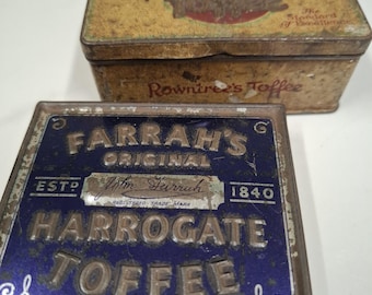 vintage 2 x tin toffee advertising tins