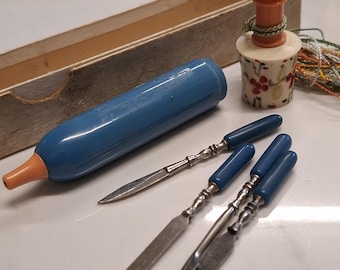 vintage parasol umbrella pencil manicure set ladys companion