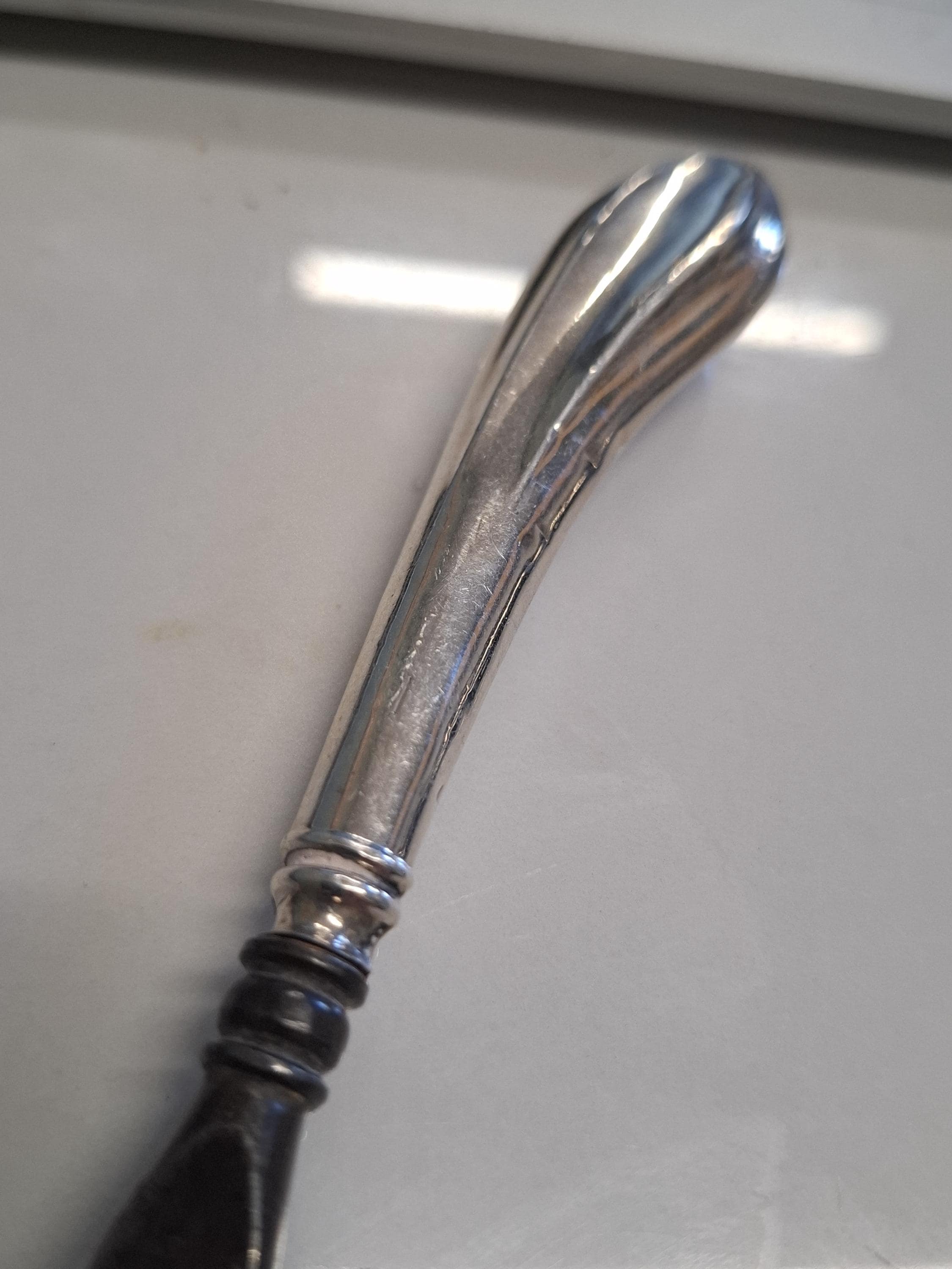 アンティークのスターリングシルバー製、大きめサイズ、珍しい形の