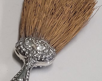 antique English sterling silver handle crumb table brush