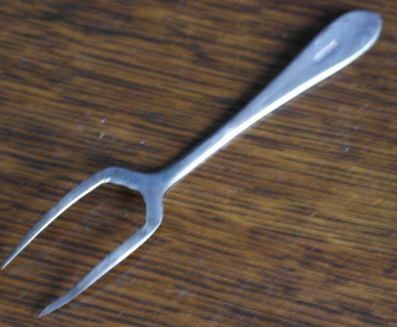 Antique silver plate 2 prong bread serving fork Etsy