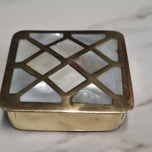 Square Brass Pill Box - Etsy