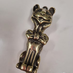 antique brass cat shape door knocker