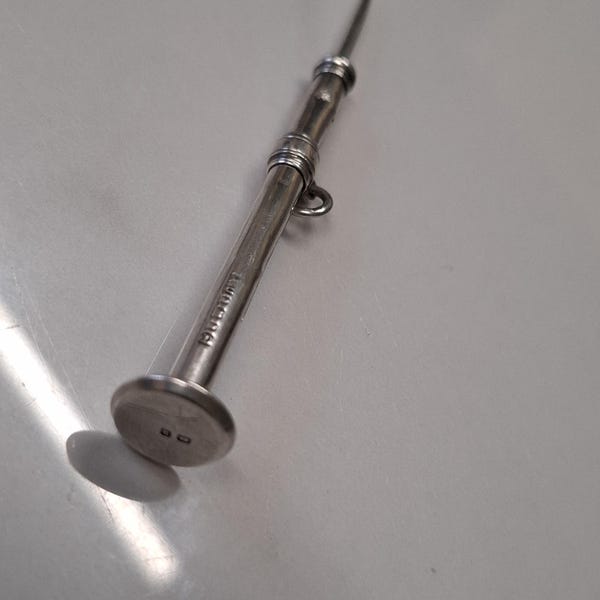 antique Birmingham silver 1901 fob pipe tamer