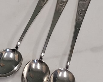 antique Korean silver set of 3 tea spoons