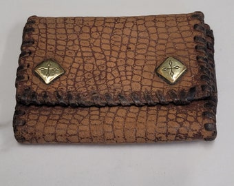 vintage brown leather purse