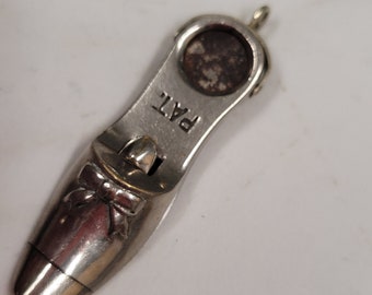 antique silver plate shoe shaped fob cigar cutter