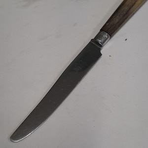 antique horn and sterling silver handle dinner cutlery