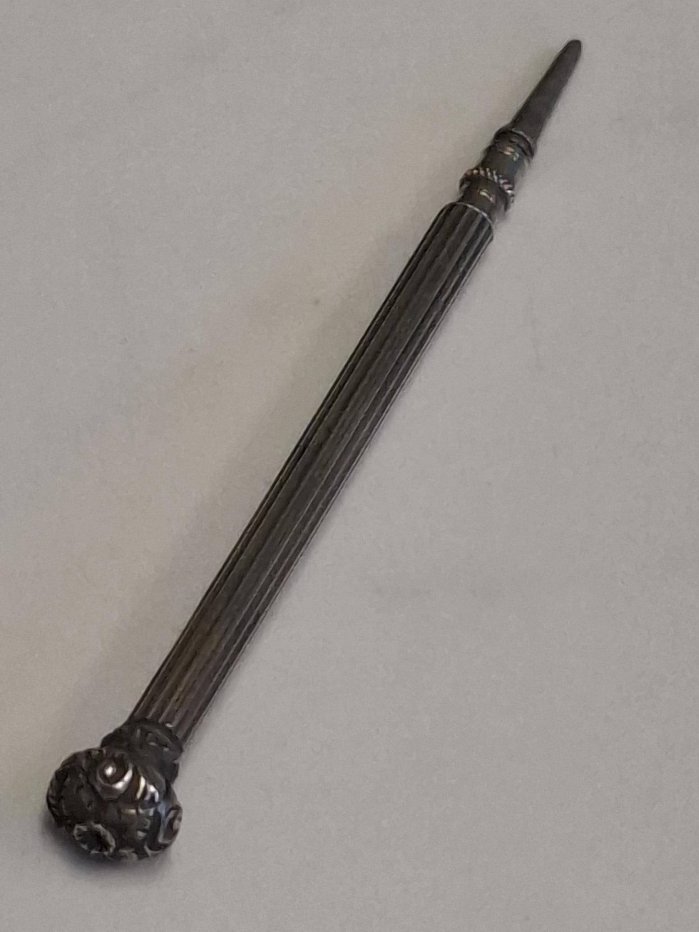 Antique Sterling Silver Ribbed Decoration Propelling Pencil - Etsy