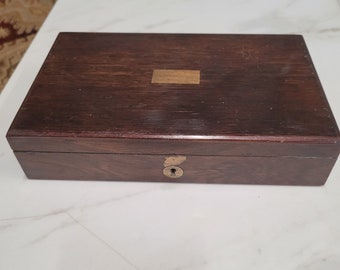 antique rosewood veneer draftsman box