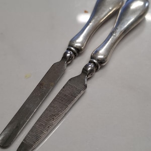 antique Birmingham silver 1923 manicure tools nail file