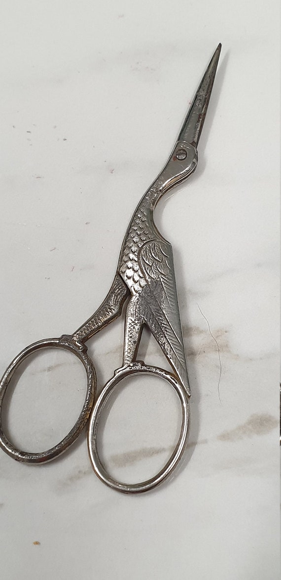Vintage Stork Sewing Scissors Etsy