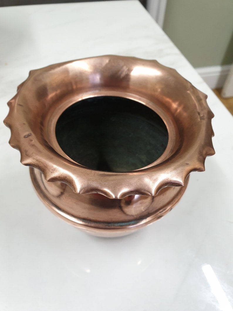 antique copper planter plant pot