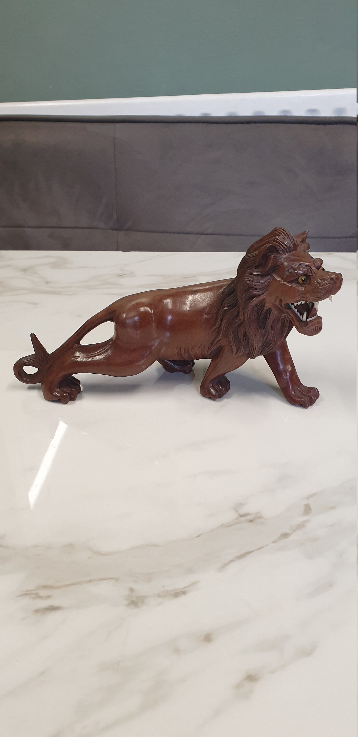 Antique Hand Carved Wood Chinese Lion - Etsy