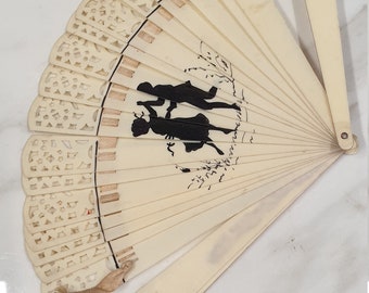 antique early plastioc dancing decoration hand fan