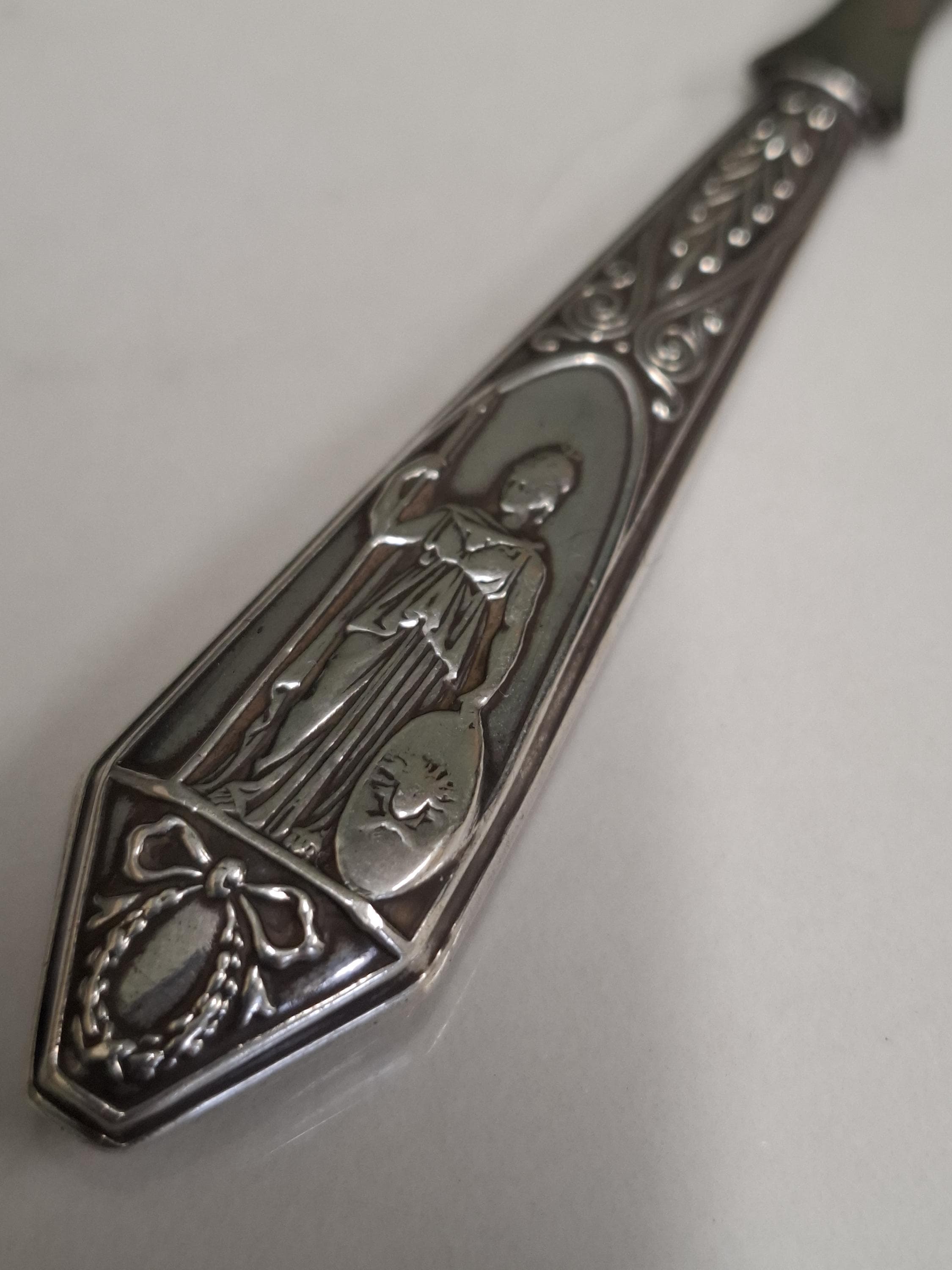 antique German silver empire style letter opener