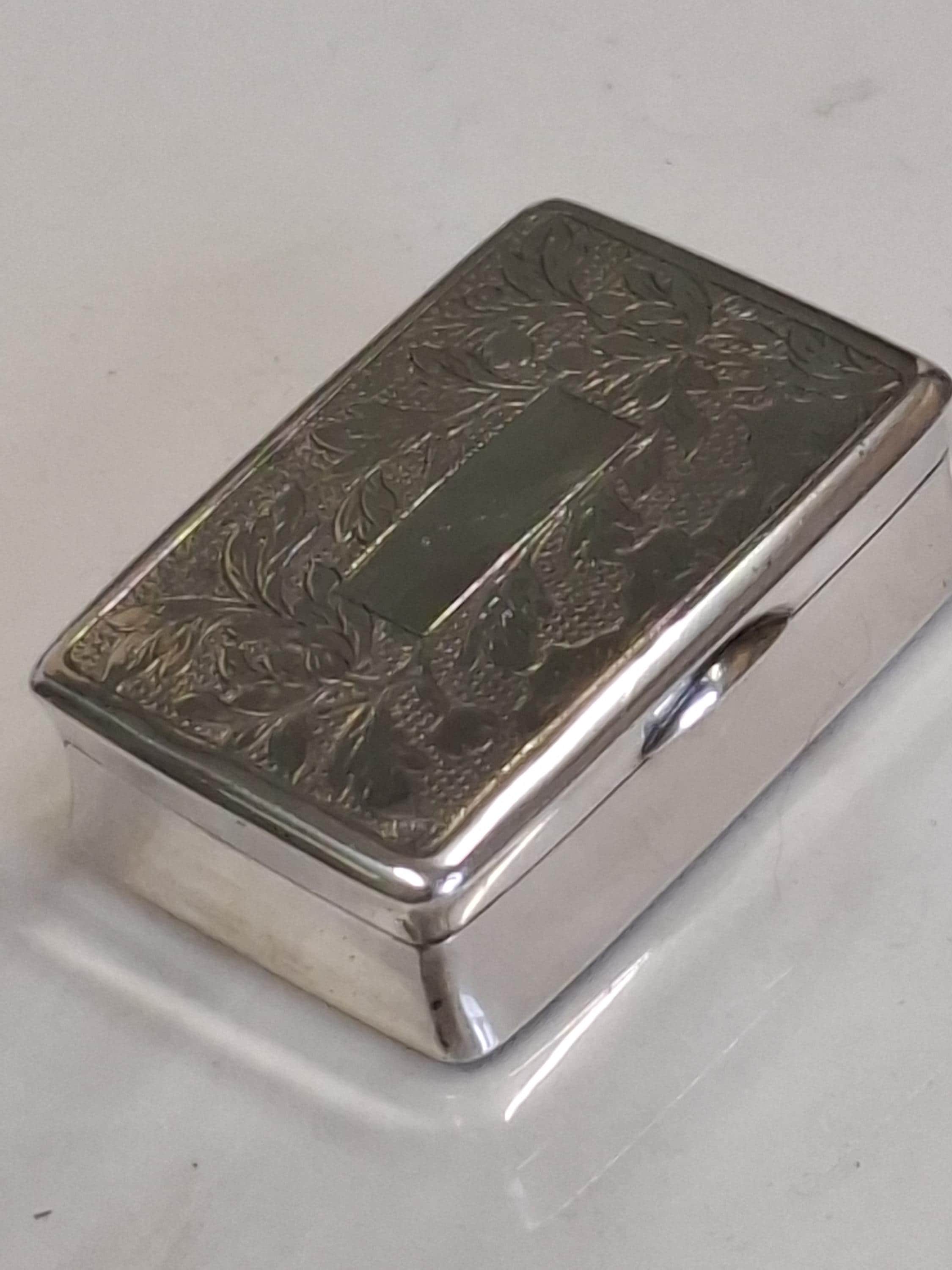 sterling silver tobacco tin 1945 Cigarette Case Engravable Antique Sterling Tobacco Tin - Etsy
