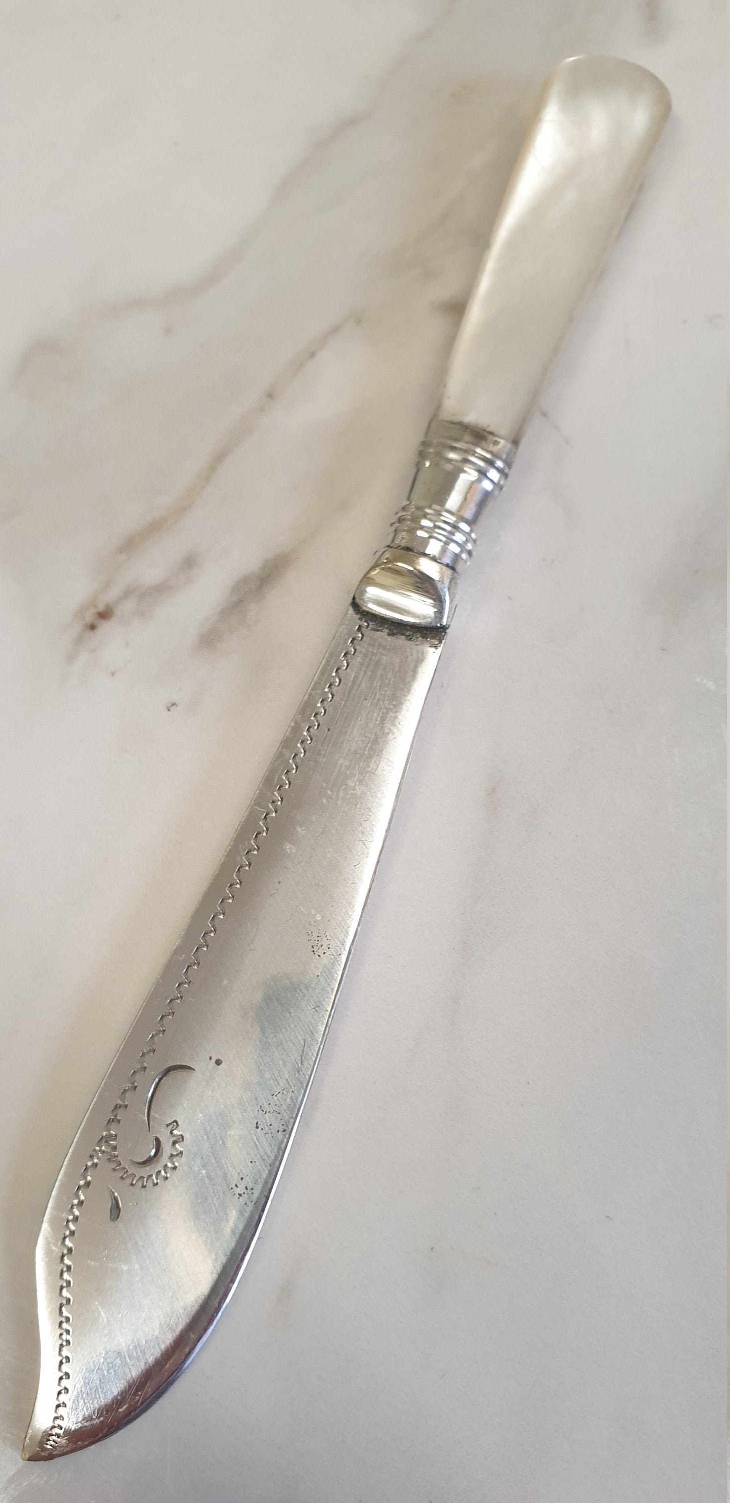 Antique mother of pearl handle butter knife Etsy