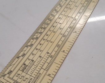 antique supper thin plastic draftsman's rule