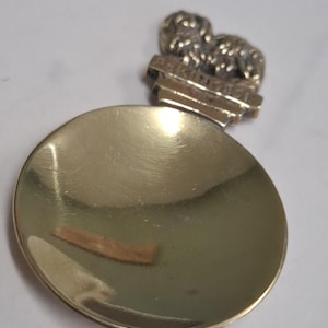 vintage dog handle brass tea caddy spoon