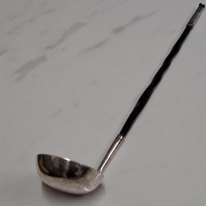 antique horn and sterling silver drinks toddy spoon ladle