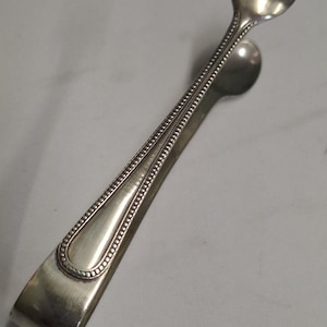 antique silver plate dot decoration sugar tongs