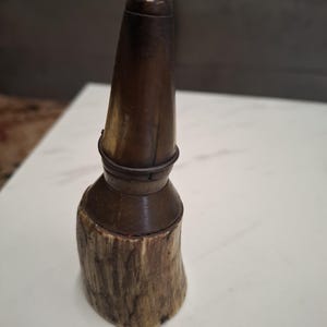 antique horn powder flask