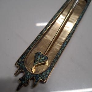 antiek messing en abaloneschelpdecoratie dippen en pennenbakje