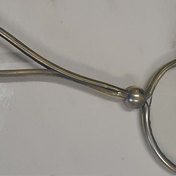 antique silver plate long handle magnifying glass