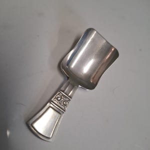 vintage silver plate ornate tea caddy spoon