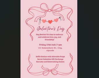 Invito rosso e rosa per il giorno di San Valentino