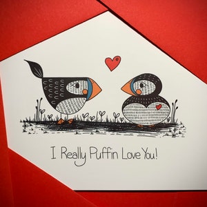 Puffin Love Card I Really Puffin Love You image 2